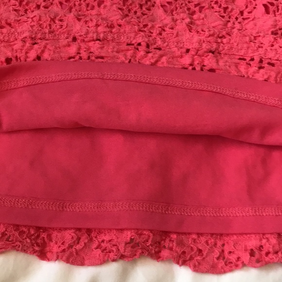 AnnTaylor petite pink lined stretch lace top - Picture 4 of 7